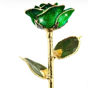 Steven Singer Gold Trimmed Green Rose
